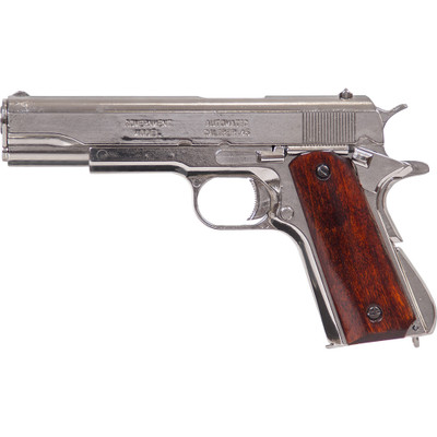 M1911A1 Nickel Finish Wood Gripped Field Strippable