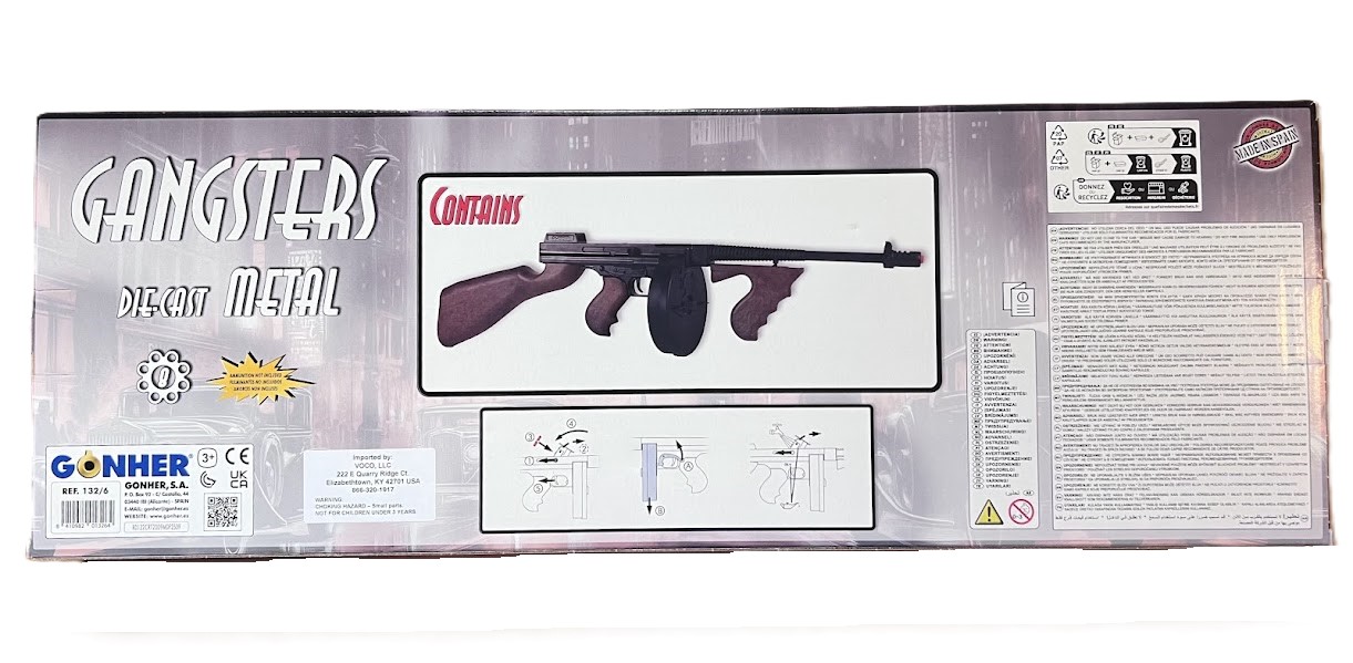 Diecast Gangster Army M1921 Sub Machine Gun Style Cap Gun Rifle