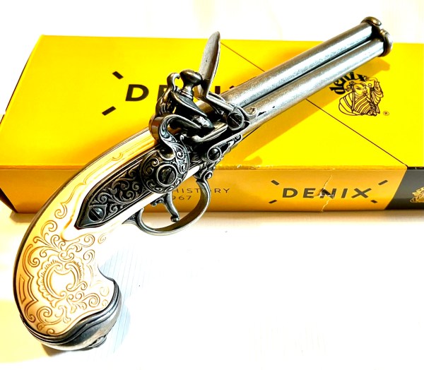 Colonial 1680 Italian 3 Barrel Flintlock, Denix Non-Firing Replica