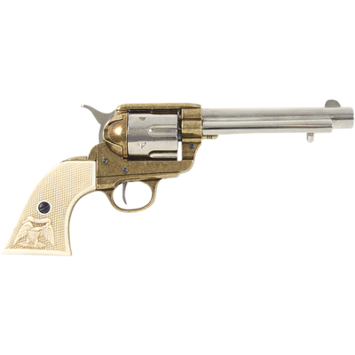 Old West M1873 Frontier Barrel Dual Tone Finish Replica Revolver Non-Firing Gun
